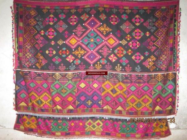 622 Vintage Kohistan Wedding Shawl with Embroidery on Sale