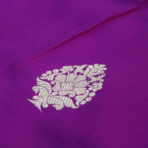 Purple Pure Katan Silk Banarasi Handloom Dupatta Discount