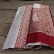 White Pure Katan Silk Banarasi Handloom Saree Discount