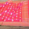 Orange-Gulabi Pure Katan Silk Banarasi Handloom Dupatta Fashion