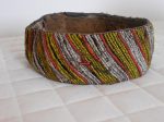 204 Pair of Antique Dayak Bead Head Bands Borneo For Sale