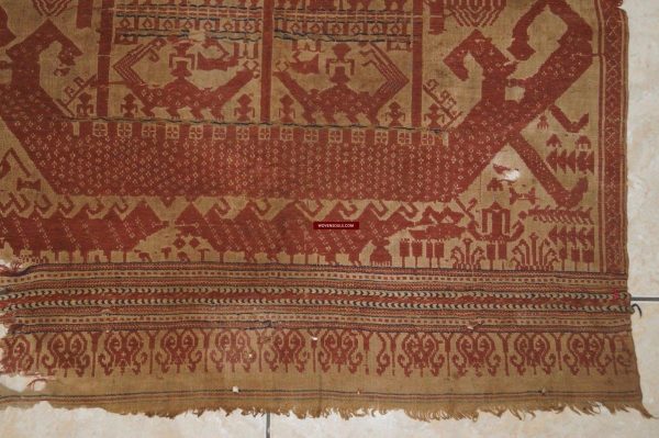 929 Superb Antique Semangka Tampan Shipcloth Sumatra Textile - 1700s Supply