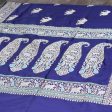 Navy Blue Pure Katan Silk Banarasi Handloom Saree Sale