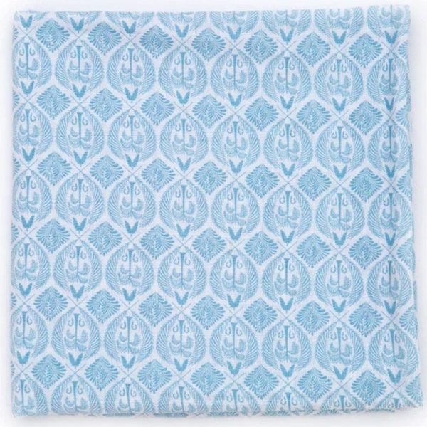 Organic Cotton Muslin Swaddle - Blue Tropics in Mist Blue Online Hot Sale