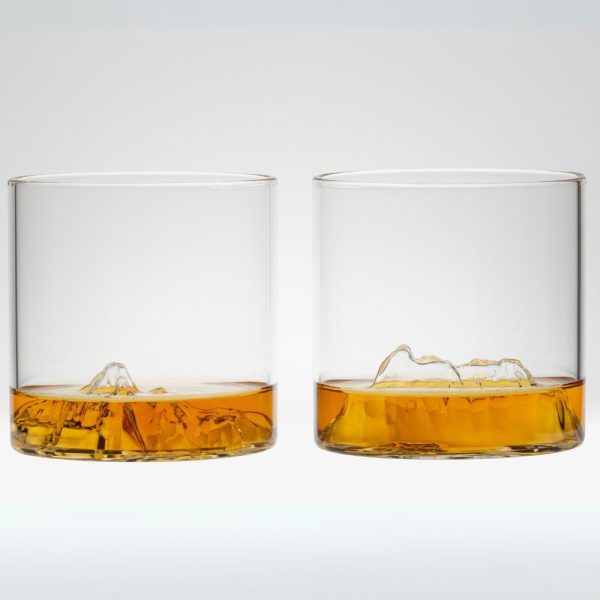 Uprising Glassware Old Fashioned Glass + Coaster Twin Set - Cradle Mountain (Wulinantikala) on Sale