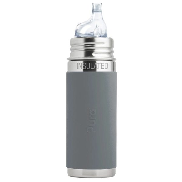 Pura Kiki Insulated Sippy Bottle 260ml - Slate Sale