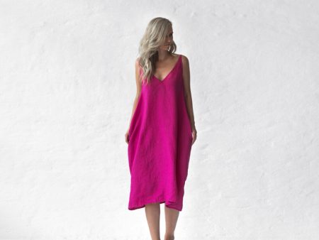 Seaside Tones Nanami Midi Dress - Neon Pink on Sale