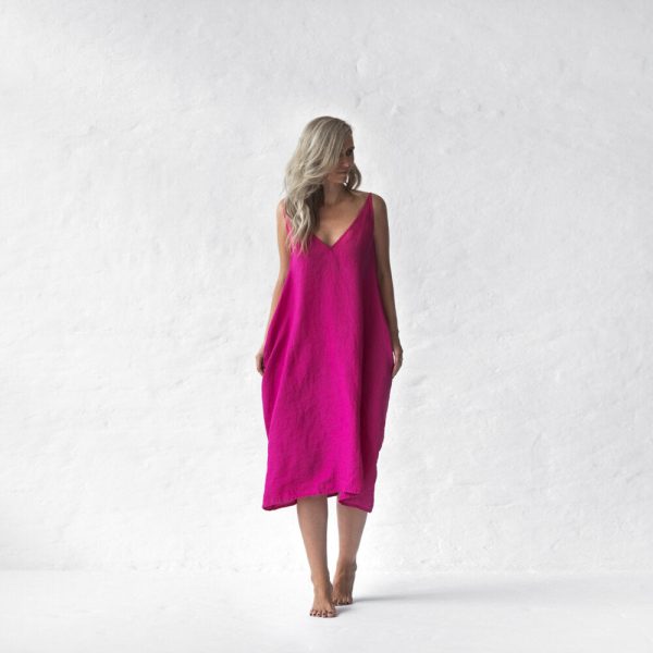 Seaside Tones Nanami Midi Dress - Neon Pink on Sale