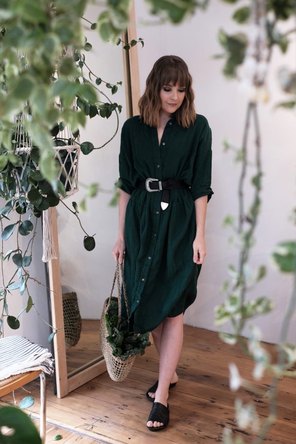 Seaside Tones Oversized Green Dress For Cheap