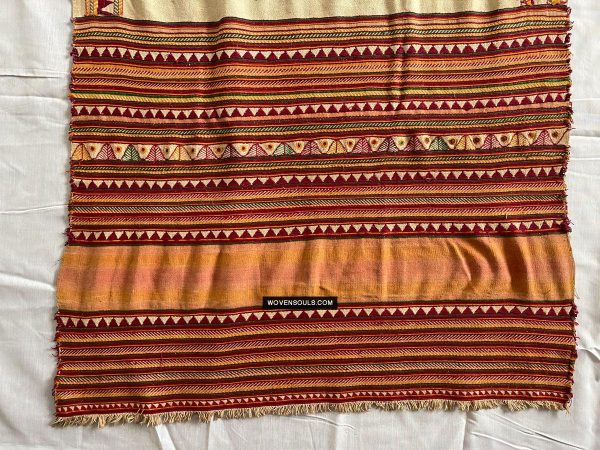 1692 Rare Exceptional Vintage Orissa Odisha Gond Tribal Shawl w Yellow Online