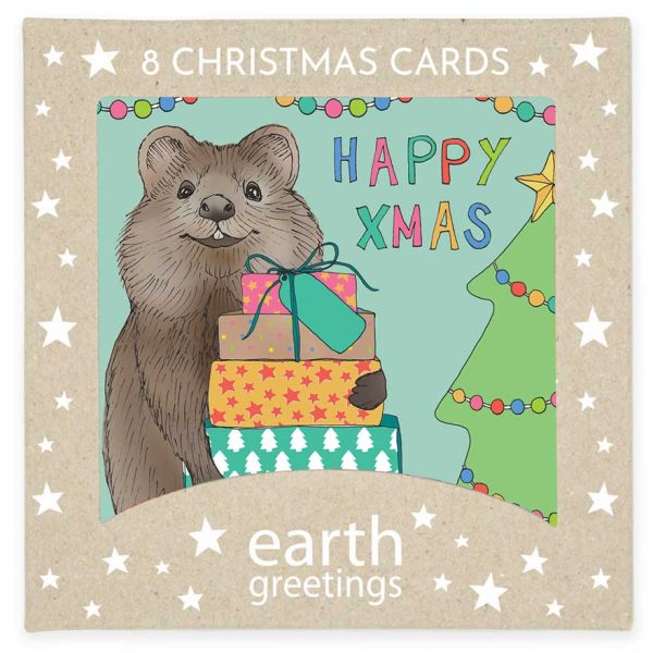 Earth Greetings Australian Christmas Card Pack - Happy Quokka (Box of 8) Discount