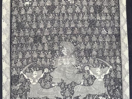 1117 Superfine Kalamkari Artwork - Museum Quality Mata ni Pachedi For Sale