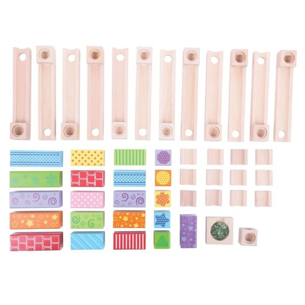 Bigjigs 47 Piece Wooden Marble Run Online now