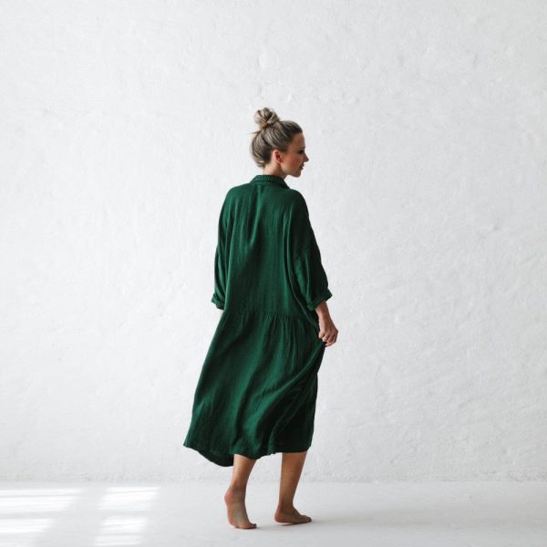 Seaside Tones Oversized Green Dress For Cheap