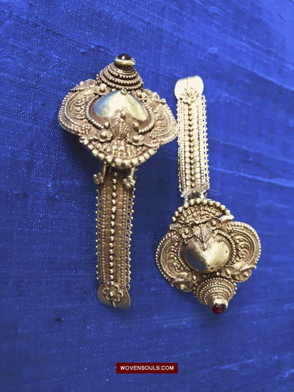 1335 Old Indian Gold Jewelry Earrings - South India Cheap