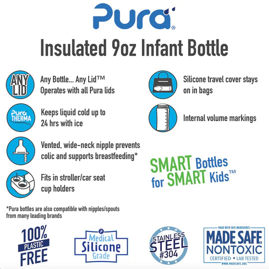 Pura Kiki Insulated Infant Bottle 260ml - Rose Online Sale