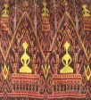 841 B - Fine Pedan Pidan Tie Dye Silk Ikat Temple Banner Wall Art from Cambodia Online now