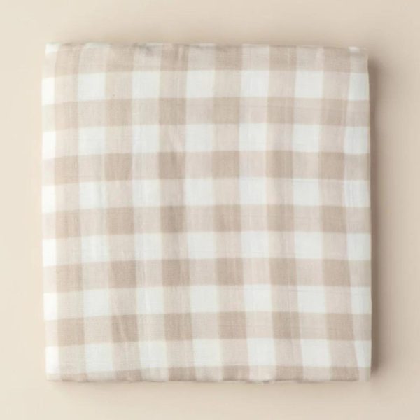 Snug as a Bub & Co. Organic Swaddle - Beige Gingham Fashion