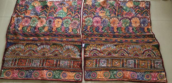 939 Masterpiece Dowry Bag Front Back Pair - Vintage Rabari Embroidery from Gujarat Hot on Sale