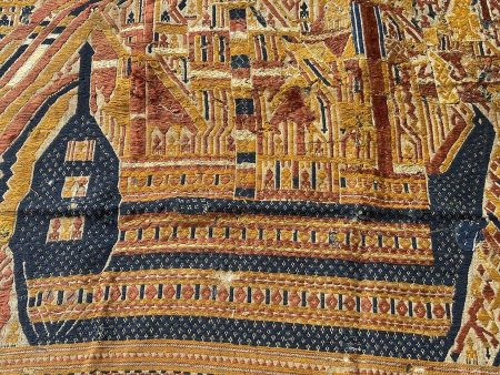 1508  Antique Tampan Ship Cloth with Gorgeous Colors and superb Story Online now