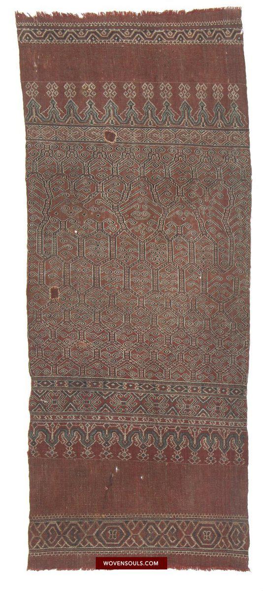 1448 Antique Iban Pua Kumbu Sungkit Woven Textile For Sale