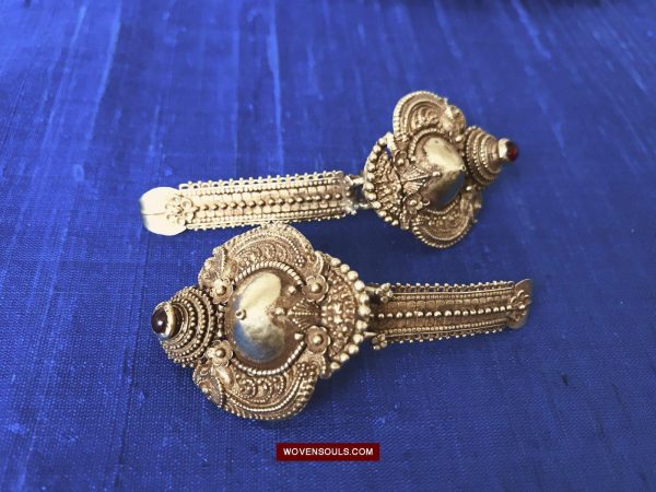 1335 Old Indian Gold Jewelry Earrings - South India Cheap