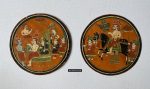 1384-C TWO Large Antique Ganjifa Premium Face Court Card Fashion