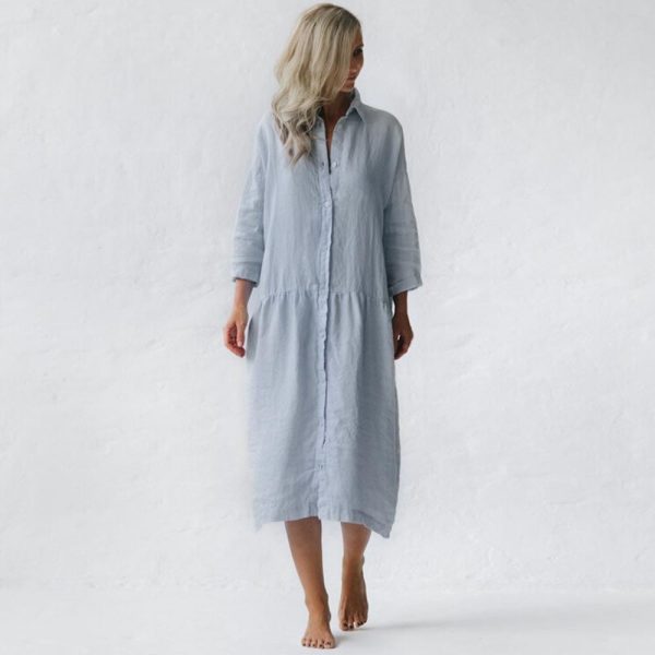 Seaside Tones Oversized Dress - Light Blue Online Hot Sale