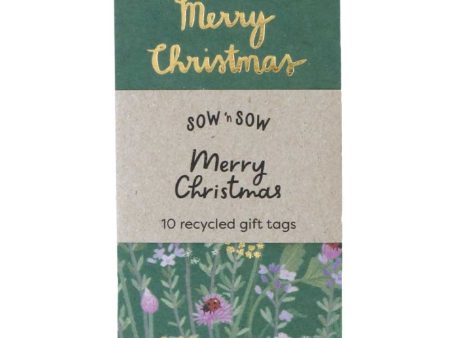 Sow  n Sow Recycled Christmas Herb Gift Tag 10pk - Merry Christmas Cheap