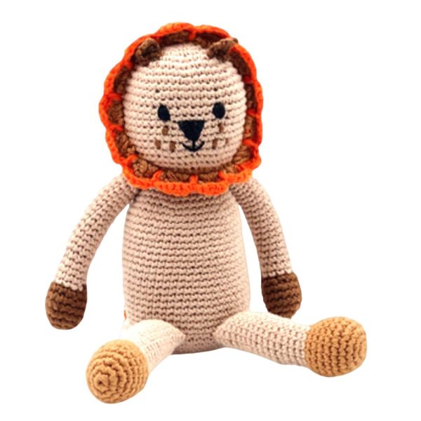 Pebble Lion Rattle - Natural Online Sale