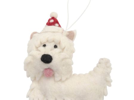 Fairtrade Felt Christmas Decoration - Bronte the Westie For Cheap