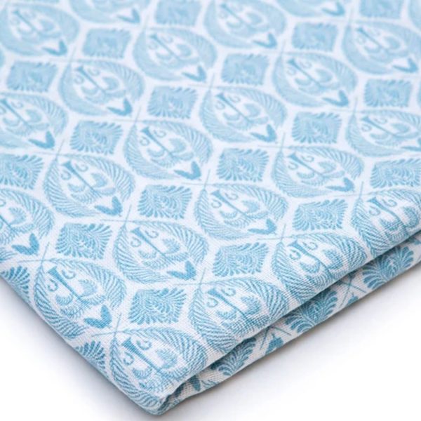 Organic Cotton Muslin Swaddle - Blue Tropics in Mist Blue Online Hot Sale