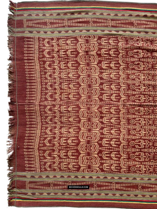 1842 Antique Iban Ceremonial Ikat - Anthropomorphic For Sale