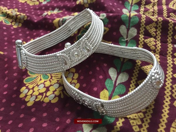 1477 Paya Rigid Silver Anklets Tribal Jewelry Fashion