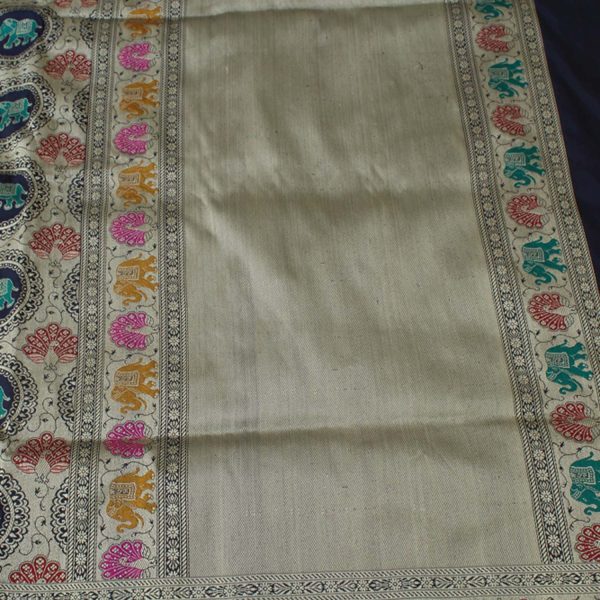 Zari Vasket Pure Katan Silk Banarasi Handloom Saree on Sale