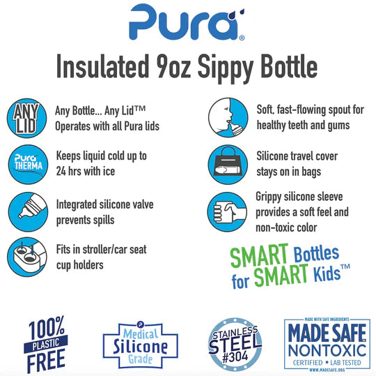 Pura Kiki Insulated Sippy Bottle 260ml - Unicorn Online