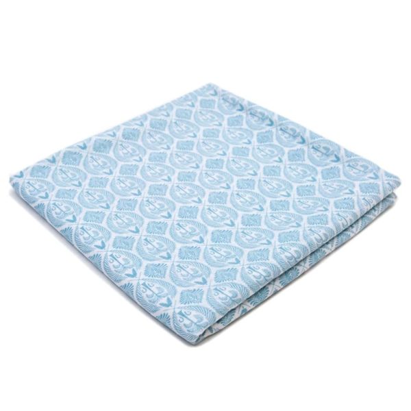 Organic Cotton Muslin Swaddle - Blue Tropics in Mist Blue Online Hot Sale