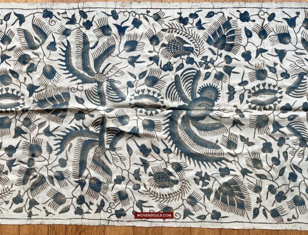 1033 Antique Java Batik Art on Silk Shawl Online