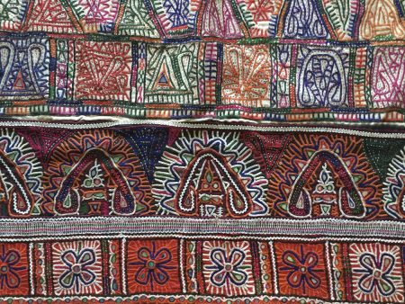 965 Pair of Quilted Textile Panels - Vintage Rabari Embroidery from Gujarat Supply