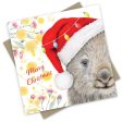 Popcorn Blue Wombat Santa Merry Christmas Card For Sale