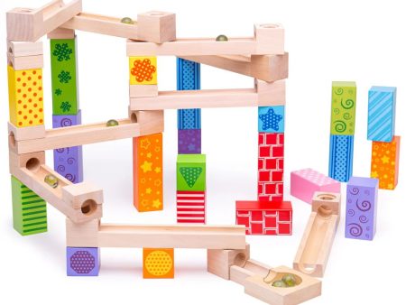 Bigjigs 47 Piece Wooden Marble Run Online now