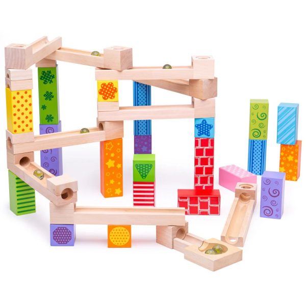 Bigjigs 47 Piece Wooden Marble Run Online now