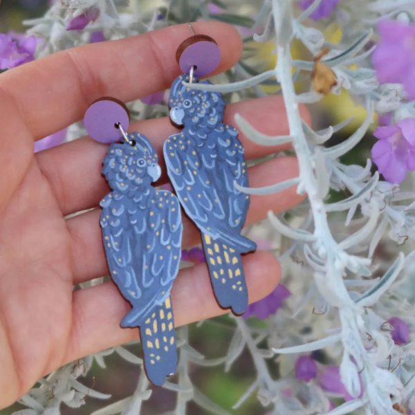 Pixie Nut and Co Black Cockatoo Earrings Sale