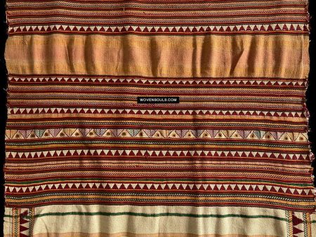 1692 Rare Exceptional Vintage Orissa Odisha Gond Tribal Shawl w Yellow Online