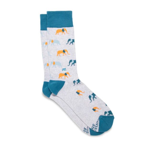 Conscious Step Socks That Protect Elephants (Grey) Online Sale