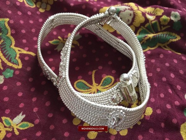 1477 Paya Rigid Silver Anklets Tribal Jewelry Fashion