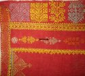 663 Amazing Double Sided Embroidery - Palindrome - Rajasthan Shawl with rare beadwork! For Discount