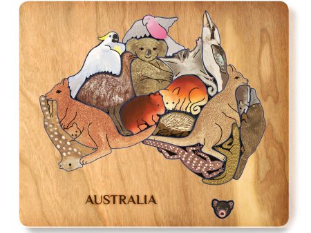 Animal Magic Educational Wooden Cluster Puzzle - Native Australian Animals Online Hot Sale