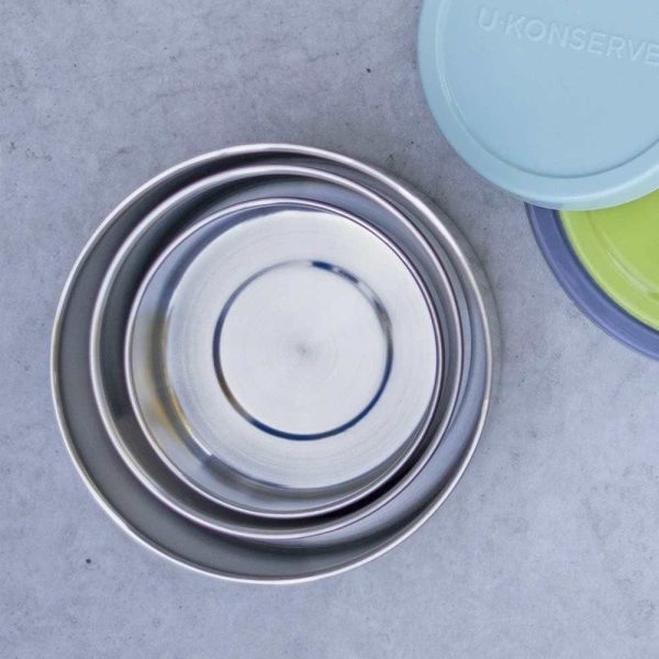 U Konserve Round Stainless Steel Containers Nesting Trio - Clear Silicone Lids Discount