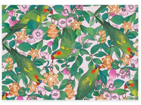 Earth Greetings Christmas Folded Wrapping Paper - Lorikeets & Lilly Pilly Online Hot Sale